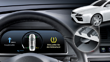 TPMS warns the driver when the pressure of a tyre falls 20% below the normal value.